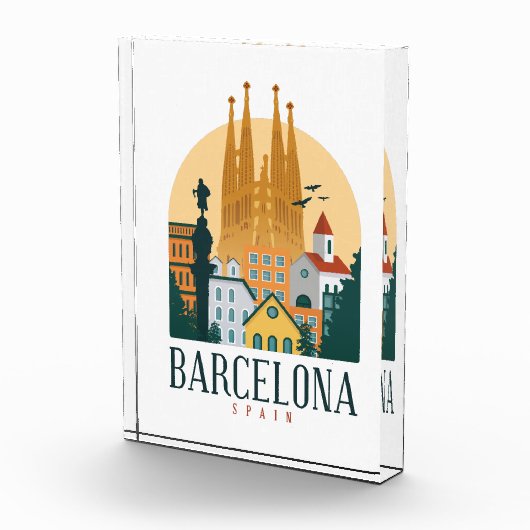 Elegant Barcelona Spanje skyline Fotoblokken (Rechts)