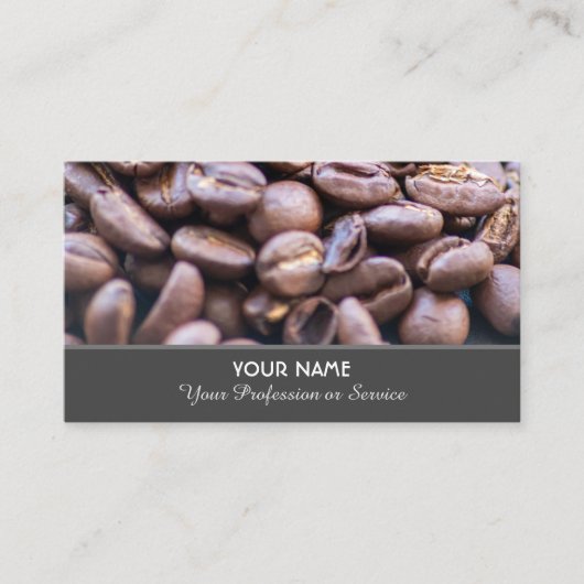 Elegant barista koffiebonen visitekaartje (Voorkant)