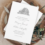 Elegant Barn Black en White Rustic Wedding Kaart<br><div class="desc">Elegant Barn Black en White Rustic Wedding Invitations. Ideaal voor een land-chic bruiloft. Klik uitgeven knoop om dit ontwerp aan te passen.</div>