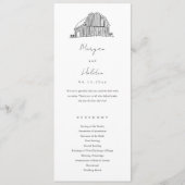 Elegant Barn Black en White Rustic Wedding Programmakaart (Voorkant)
