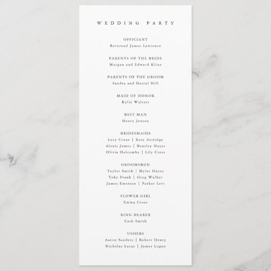 Elegant Barn Black en White Rustic Wedding Programmakaart (Achterkant)