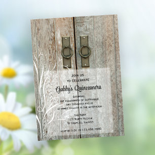 Elegant Barn Doors Quinceañera Partij Kaart