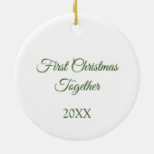 Elegant Barn Owl Couple Custom Name kerstcadeau Keramisch Ornament (Achterkant)