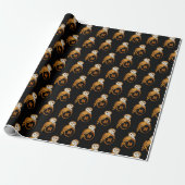 Elegant Barn Owl Monogram Cadeaupapier (Uitgerold)
