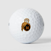 Elegant Barn Owl Monogram Golfballen (Voorkant)