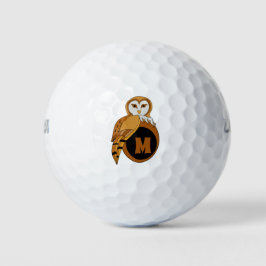 Elegant Barn Owl Monogram Golfballen