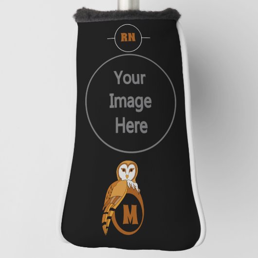Elegant Barn Owl Monogram Golfheadcover (Draai 90)