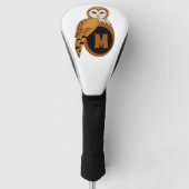 Elegant Barn Owl Monogram Golfheadcover (Voorkant)