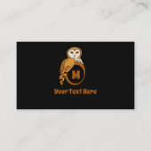 Elegant Barn Owl Monogram Visitekaartje (Voorkant)