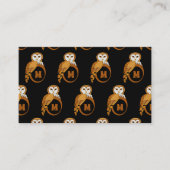 Elegant Barn Owl Monogram Visitekaartje (Voorkant)