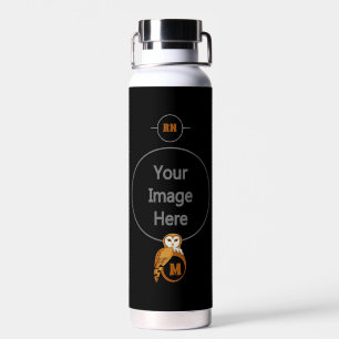 Elegant Barn Owl Monogram Waterfles