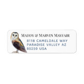 Elegant Barn Owl Return Address Label (Voorkant)