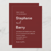 Elegant Barn Red Wedding Kaart (Voorkant / Achterkant)