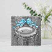 Elegant Barn Wood Party Invitation Sjabloon Kaart (Staand voorkant)