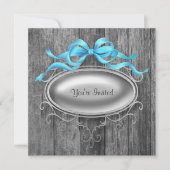 Elegant Barn Wood Party Invitation Sjabloon Kaart (Voorkant)