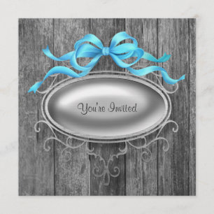 Elegant Barn Wood Party Invitation Sjabloon Kaart