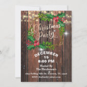 Elegant Barn Wood String Lights Kerstmis Kaart (Voorkant)