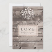 Elegant barnbruiloft met kant en kroonluchter kaart (Achterkant)