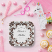 Elegant barok bruiloft Lijst Papieren Bordje (Feest)