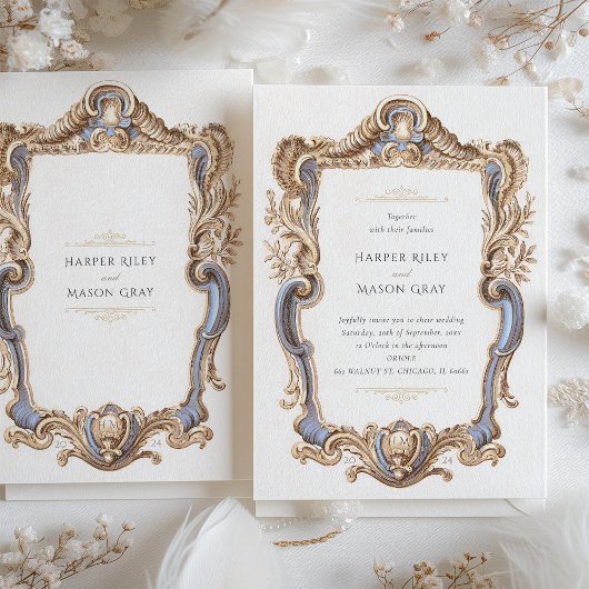 Elegant Barok Bruiloft Lijst Uitnodiging