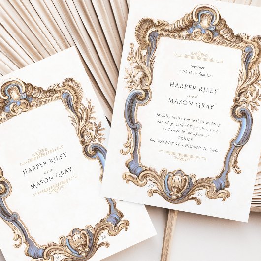 Elegant Barok Bruiloft Lijst Uitnodiging