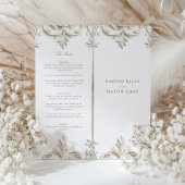 Elegant Barok Bruiloft Menu Kaart