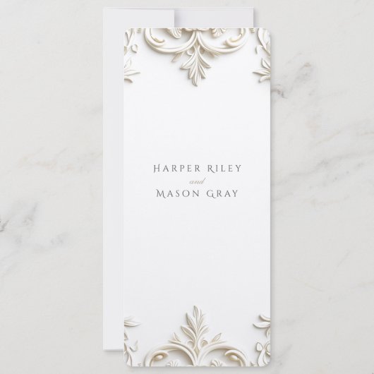 Elegant Barok Bruiloft Menu Kaart (Achterkant)