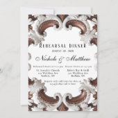 Elegant barok bruiloft repetitie diner kaart (Voorkant)