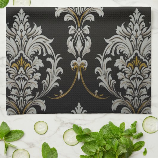 Elegant barok damast theedoek (Gevouwen)