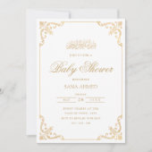 Elegant Barok Gold Script Moslim Baby shower Kaart (Voorkant)