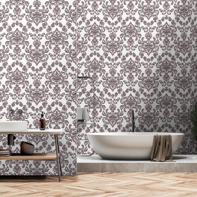 Elegant barok klassiek patroon behang (Badkamer)