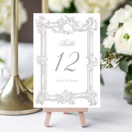  Elegant Barok Lijst Grijs Bruiloft Kaart