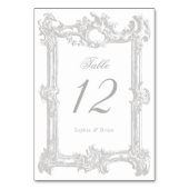  Elegant Barok Lijst Grijs Bruiloft Kaart (Achterkant)