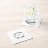 Elegant barok Lijst met uw Monogram Initiaal Kartonnen Onderzetters (Insitu)