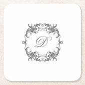 Elegant barok Lijst met uw Monogram Initiaal Kartonnen Onderzetters (Voorkant)