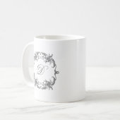 Elegant barok Lijst met uw Monogram Initiaal Koffiemok (Voorkant links)