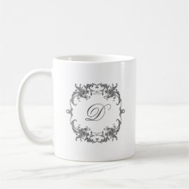 Elegant barok Lijst met uw Monogram Initiaal Koffiemok