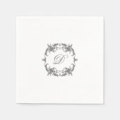 Elegant barok Lijst met uw Monogram Initiaal Servet (Voorkant)