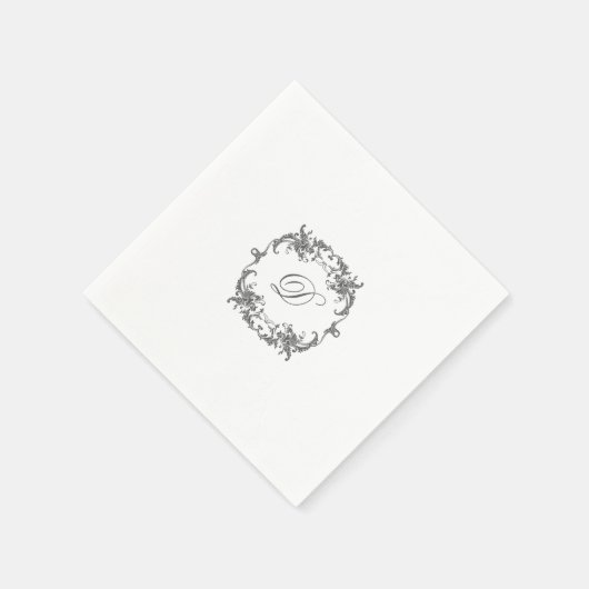 Elegant barok Lijst met uw Monogram Initiaal Servet (Hoek)