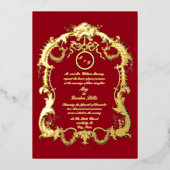 Elegant Barok Rococo 1746 Lijst Border Bruiloft Folie Uitnodiging (Voorkant)