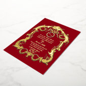 Elegant Barok Rococo 1746 Lijst Border Bruiloft Folie Uitnodiging (Gedraaid)