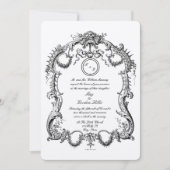 Elegant Barok Rococo 1746 Lijst Border Bruiloft Kaart (Voorkant)