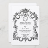 Elegant Barok Rococo 1746 Lijst Border Bruiloft Kaart (Voorkant / Achterkant)