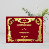 Elegant Barok Rococo Roos Bloemengrens Bruiloft Folie Uitnodiging (Staand Voorkant)