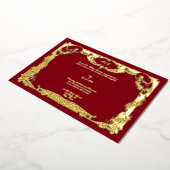 Elegant Barok Rococo Roos Bloemengrens Bruiloft Folie Uitnodiging (Gedraaid)