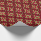  Elegant Barok Rood en Goud Cadeaupapier (Hoek)