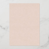 Elegant Barok Scrollwork Blush Roze Goud Folie Uitnodiging (Achterkant)