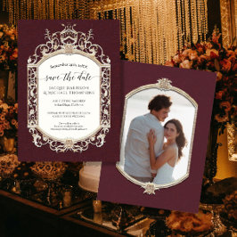 Elegant  Barok Victoriaans Bourgogne Goud Kaart