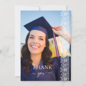 Elegant Barok Victoriaans Kant Afstuderen Foto Bedankkaart (Voorkant)