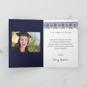 Elegant Barok Victoriaans Kant Afstuderen Foto Bedankkaart (Binnen)